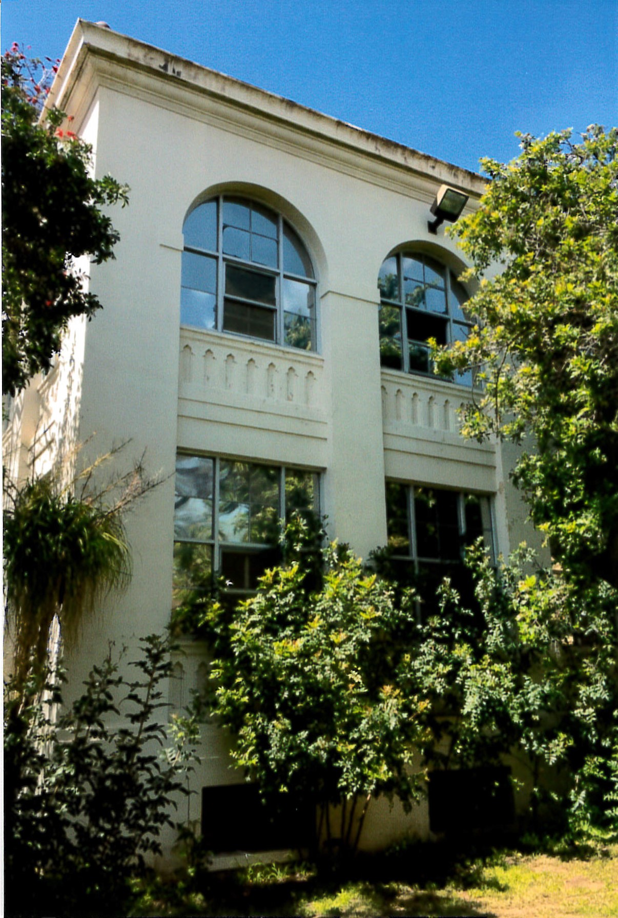 Close up view of north wing windows